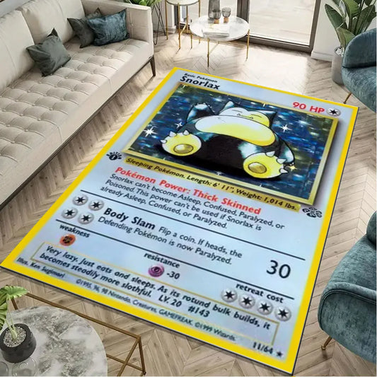 Snorlax Trading Card Floor Rug