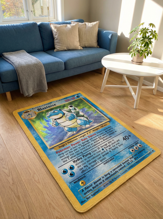 Blastoise Trading Card Floor Rug