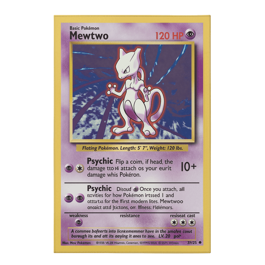 Mewtwo Trading Card Floor Rug